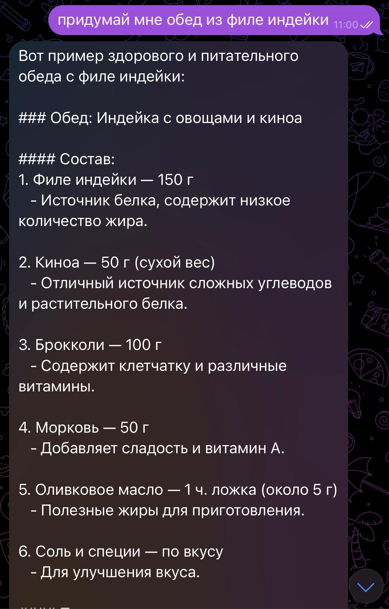 Анализ калорий и БЖУ